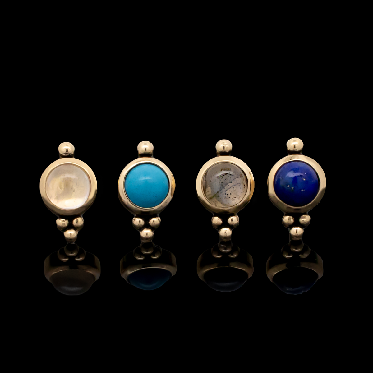 Lydia - 18kt Gold Threadless End | Body Jewelry | Wiccan Center