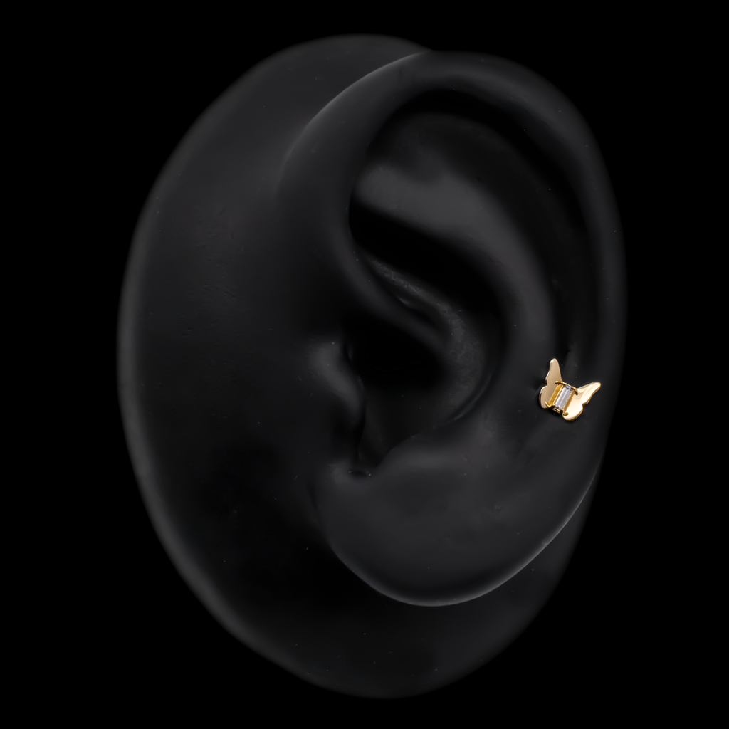 Mariposa - 18kt Gold Threadless End | Body Jewelry | Wiccan Center
