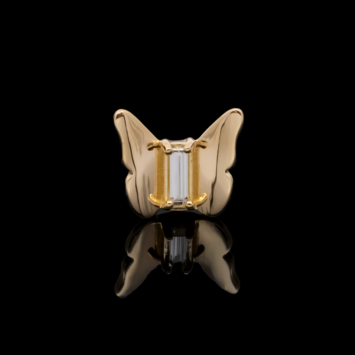 Mariposa - 18kt Gold Threadless End | Body Jewelry | Wiccan Center
