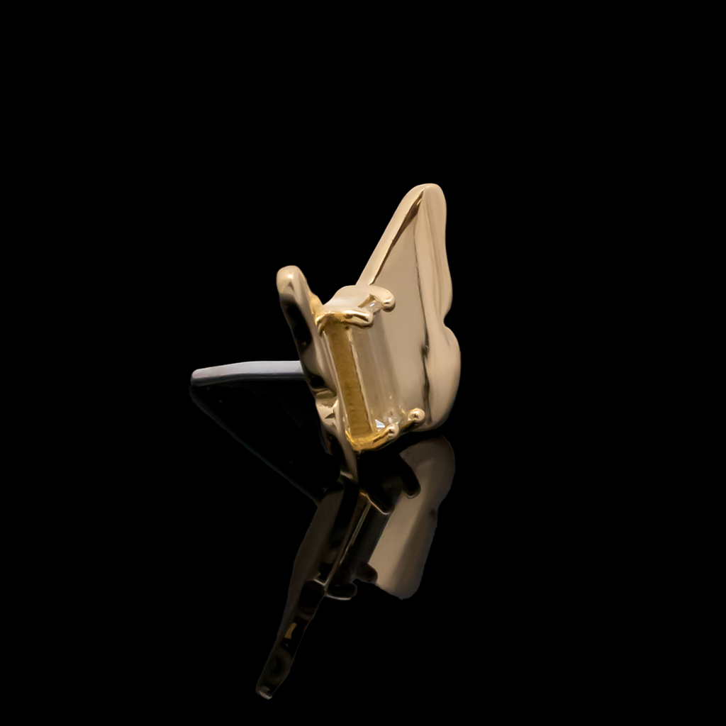 Mariposa - 18kt Gold Threadless End | Body Jewelry | Wiccan Center