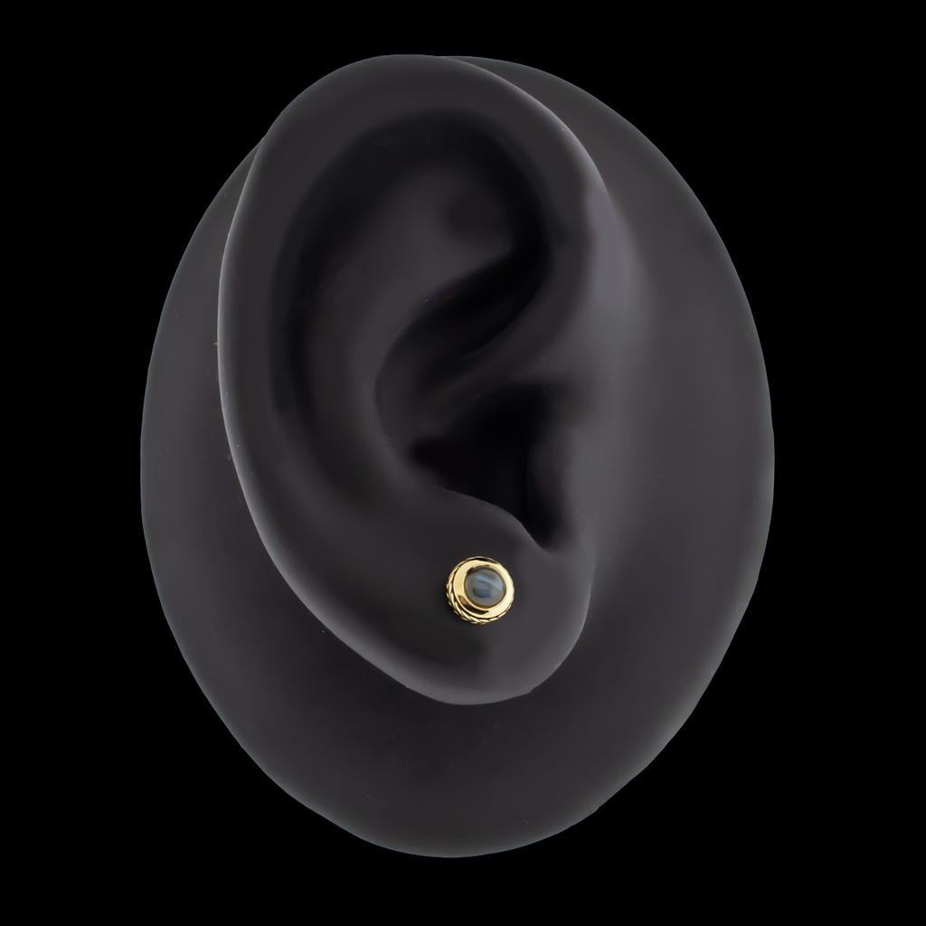 Laurel - 18kt Gold Threadless End | Body Jewelry | Wiccan Center