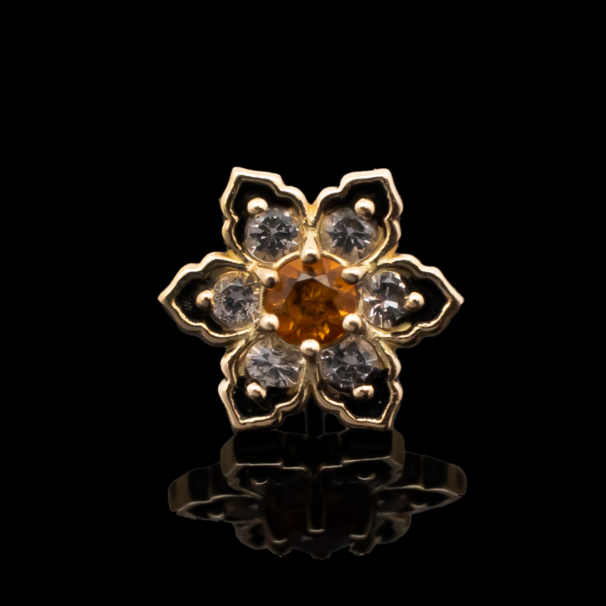 Lily - 18kt Gold Threadless End | Body Jewelry | Wiccan Center
