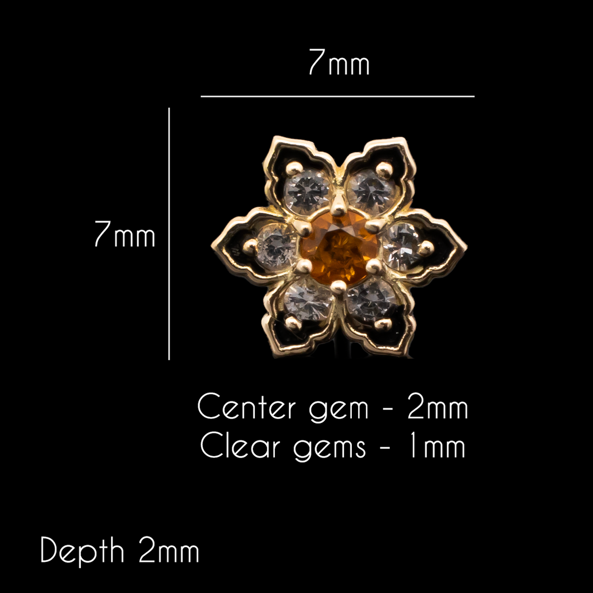 Lily - 18kt Gold Threadless End | Body Jewelry | Wiccan Center