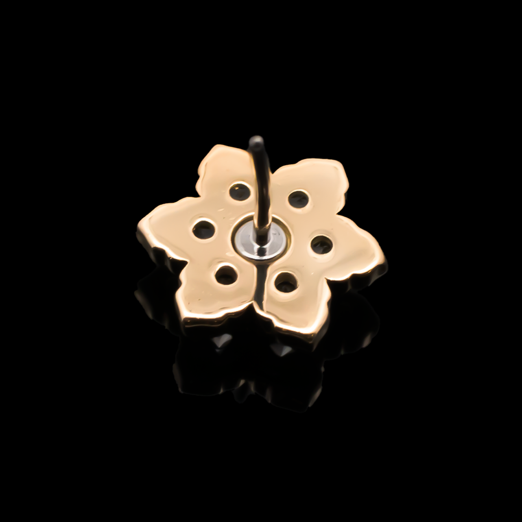 Lily - 18kt Gold Threadless End | Body Jewelry | Wiccan Center