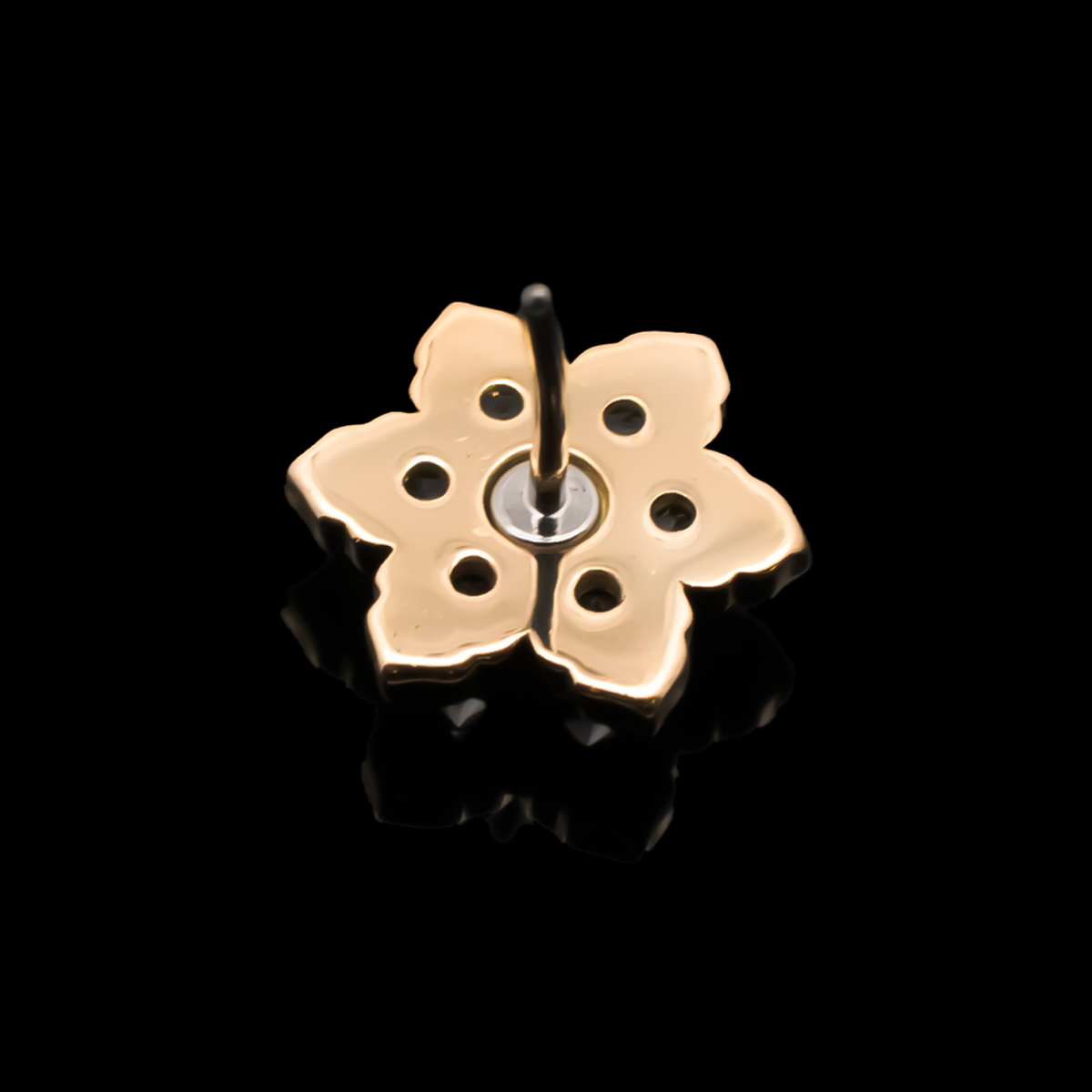 Lily - 18kt Gold Threadless End | Body Jewelry | Wiccan Center
