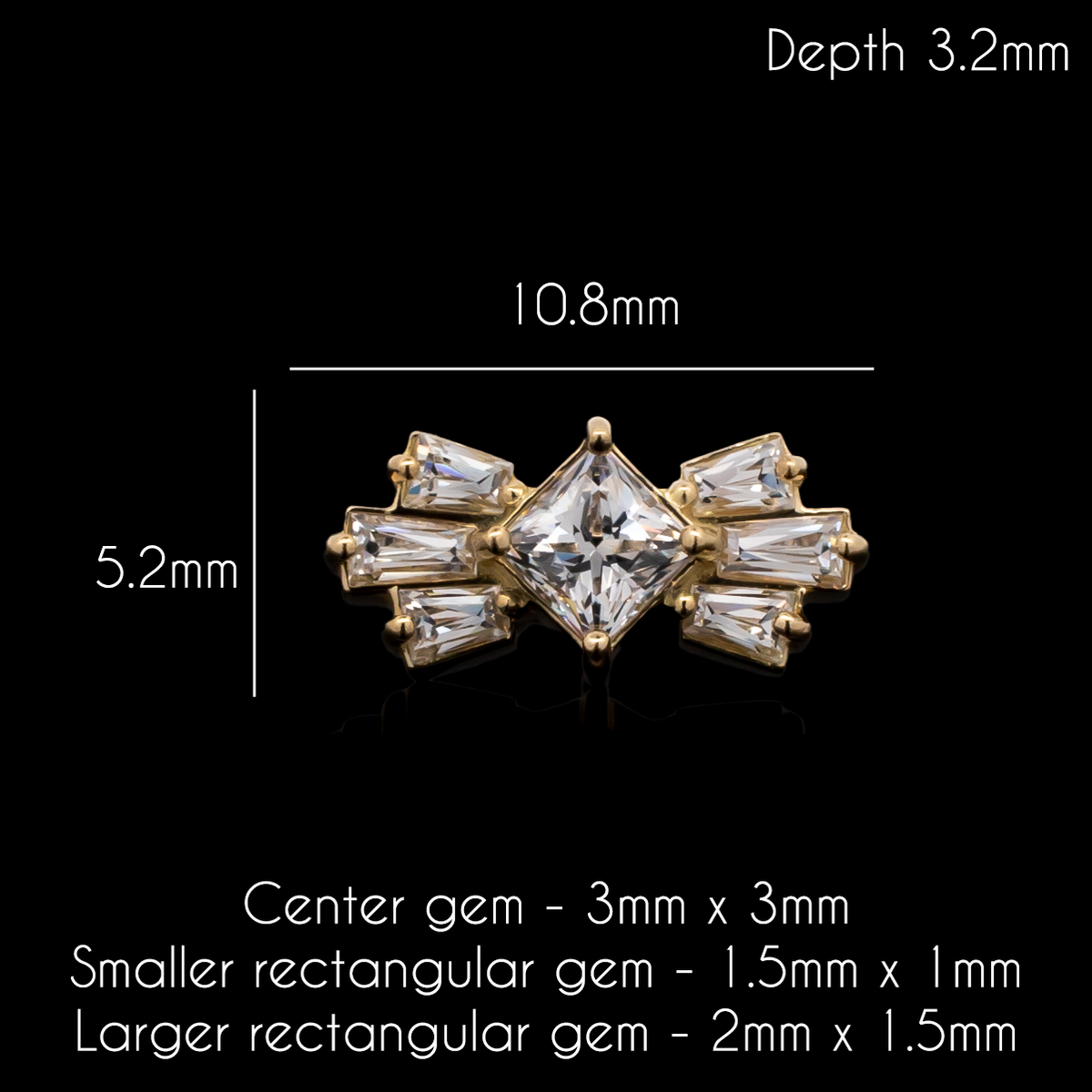Luca - 18kt Gold Threadless End | Body Jewelry | Wiccan Center