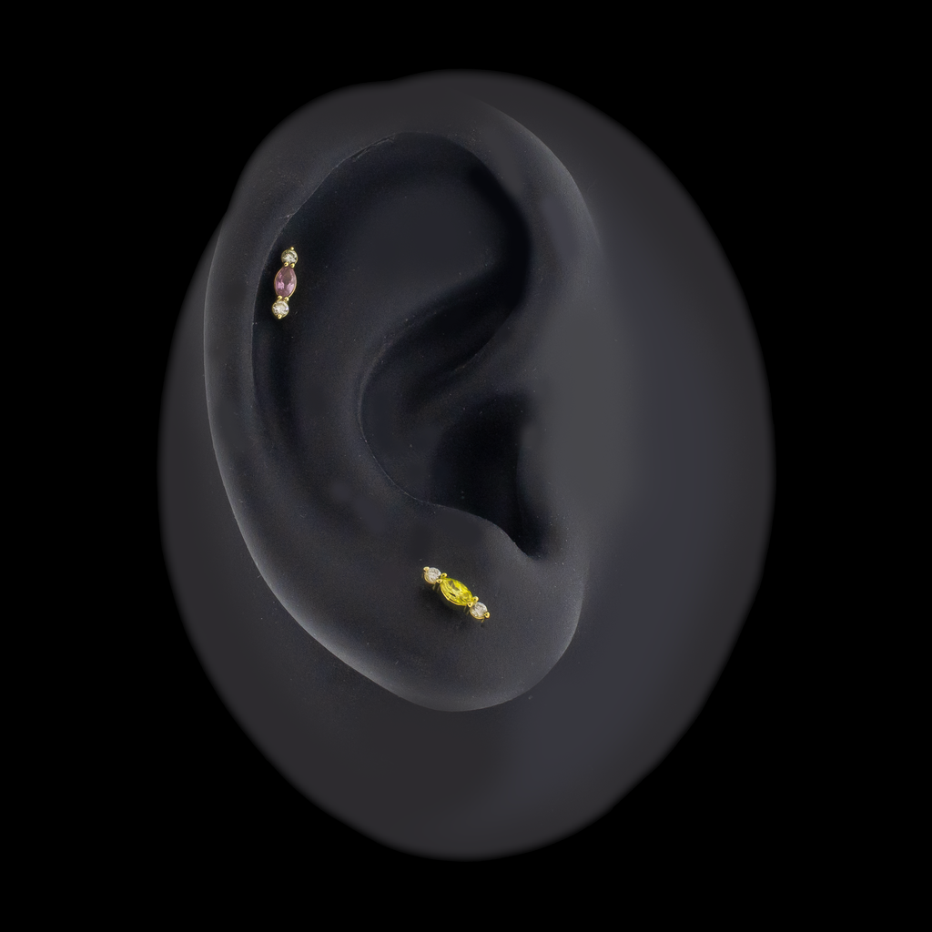 Brielle - 18kt Gold Threadless End | Body Jewelry | Wiccan Center