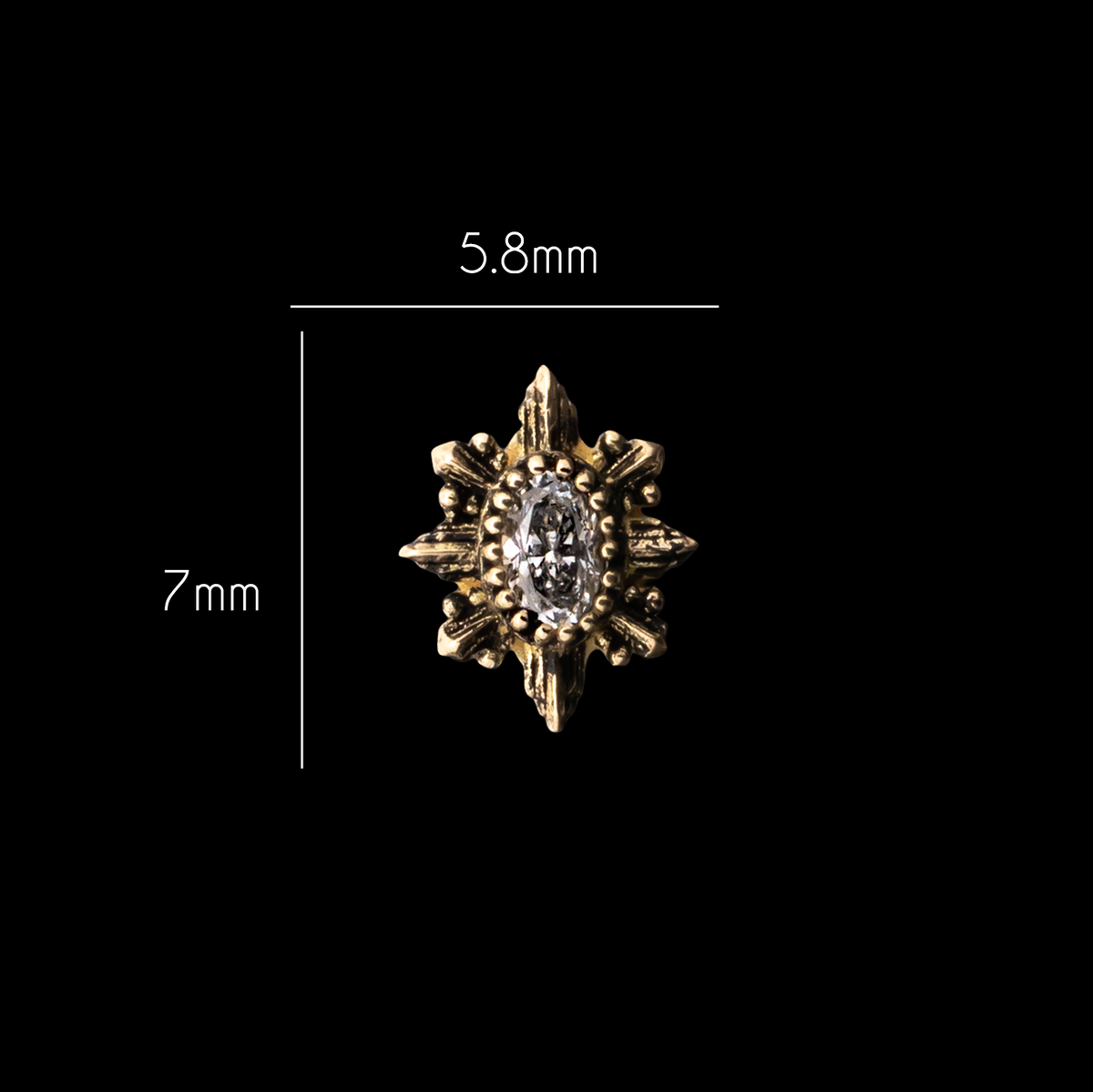 River - 18kt Gold Threadless End | Body Jewelry | Wiccan Center