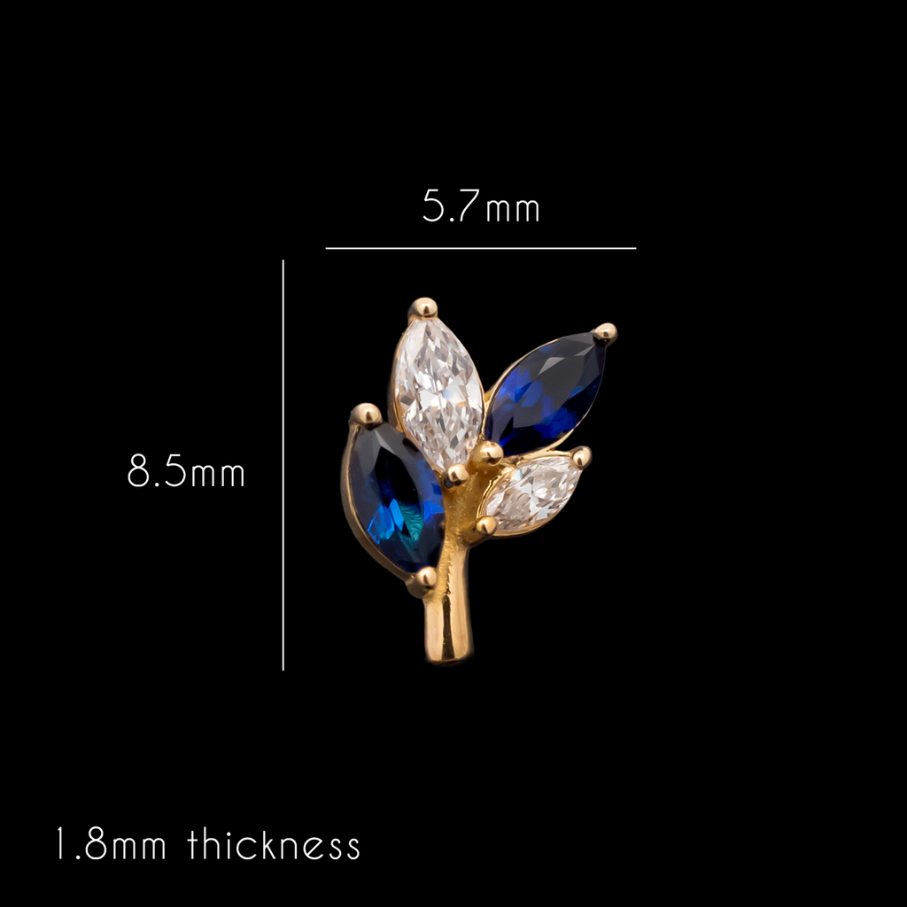 Valenza - 18kt Gold Threadless End | Body Jewelry | Wiccan Center