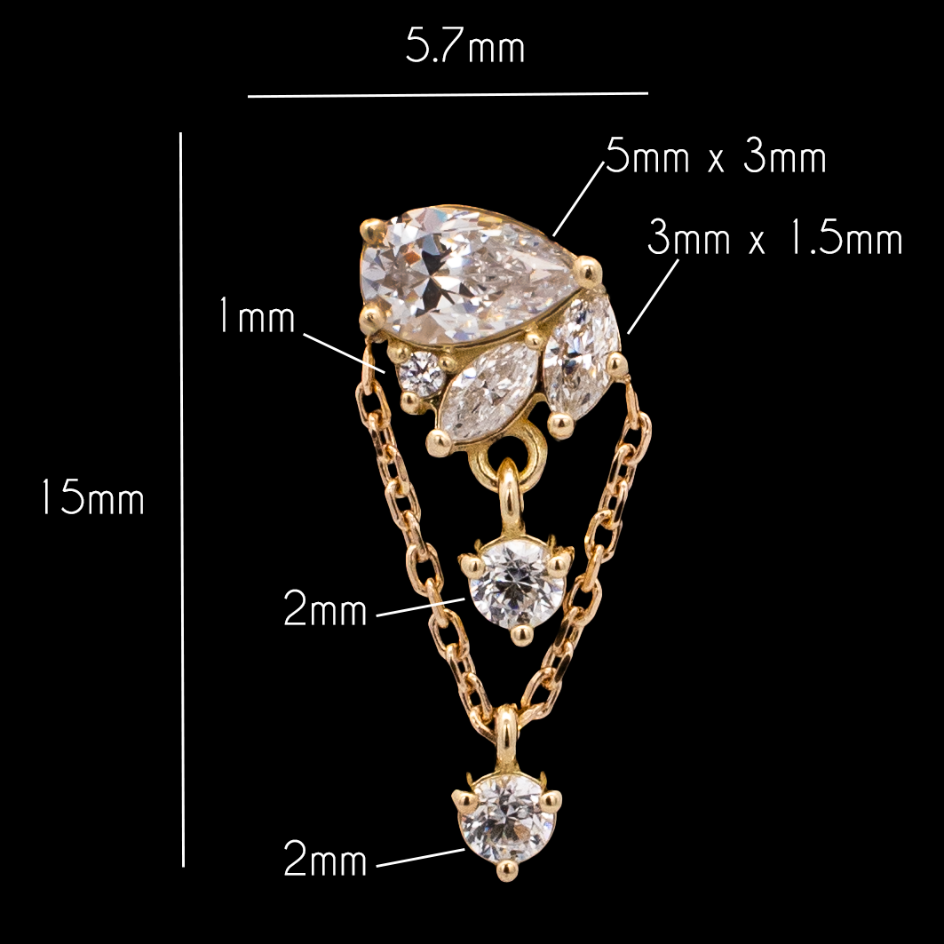 Atlas - 18kt Gold Threadless End | Body Jewelry | Wiccan Center