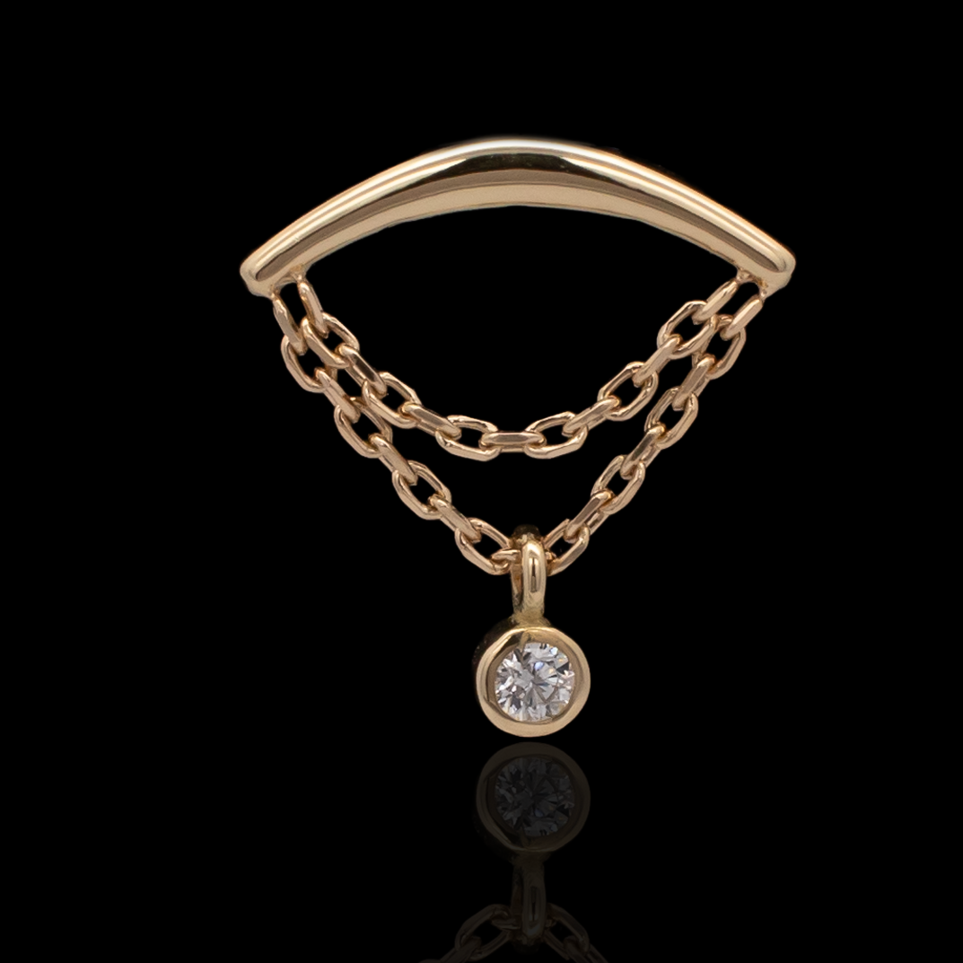 Ezra - 18kt Gold Threadless End | Body Jewelry | Wiccan Center