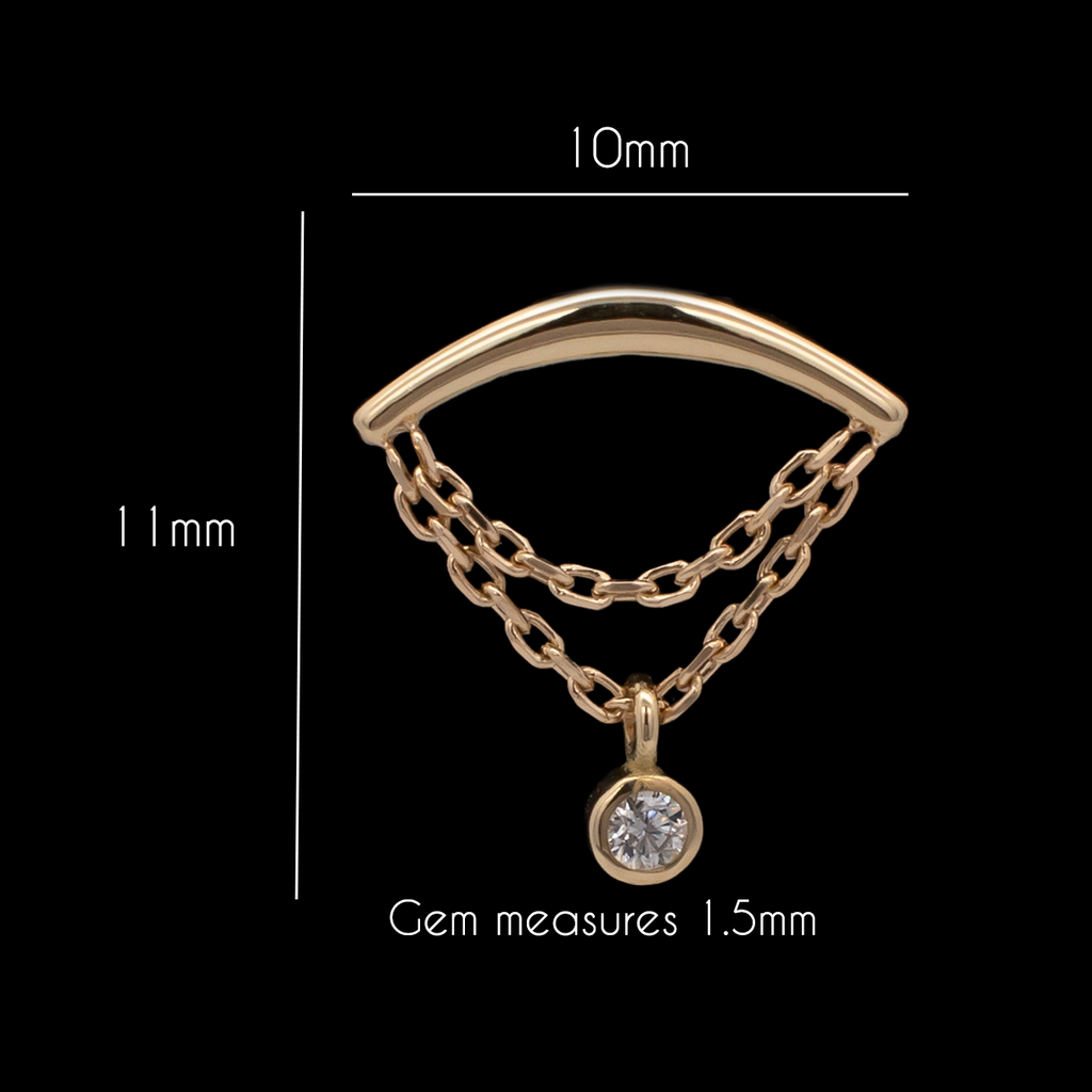 Ezra - 18kt Gold Threadless End | Body Jewelry | Wiccan Center