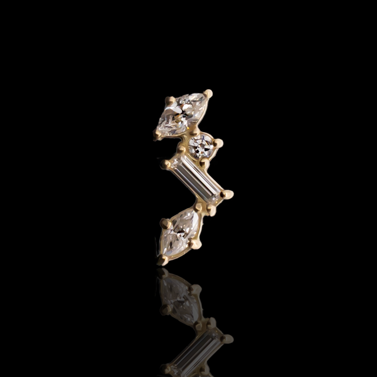 Ivy - 18kt Gold Threadless End | Body Jewelry | Wiccan Center