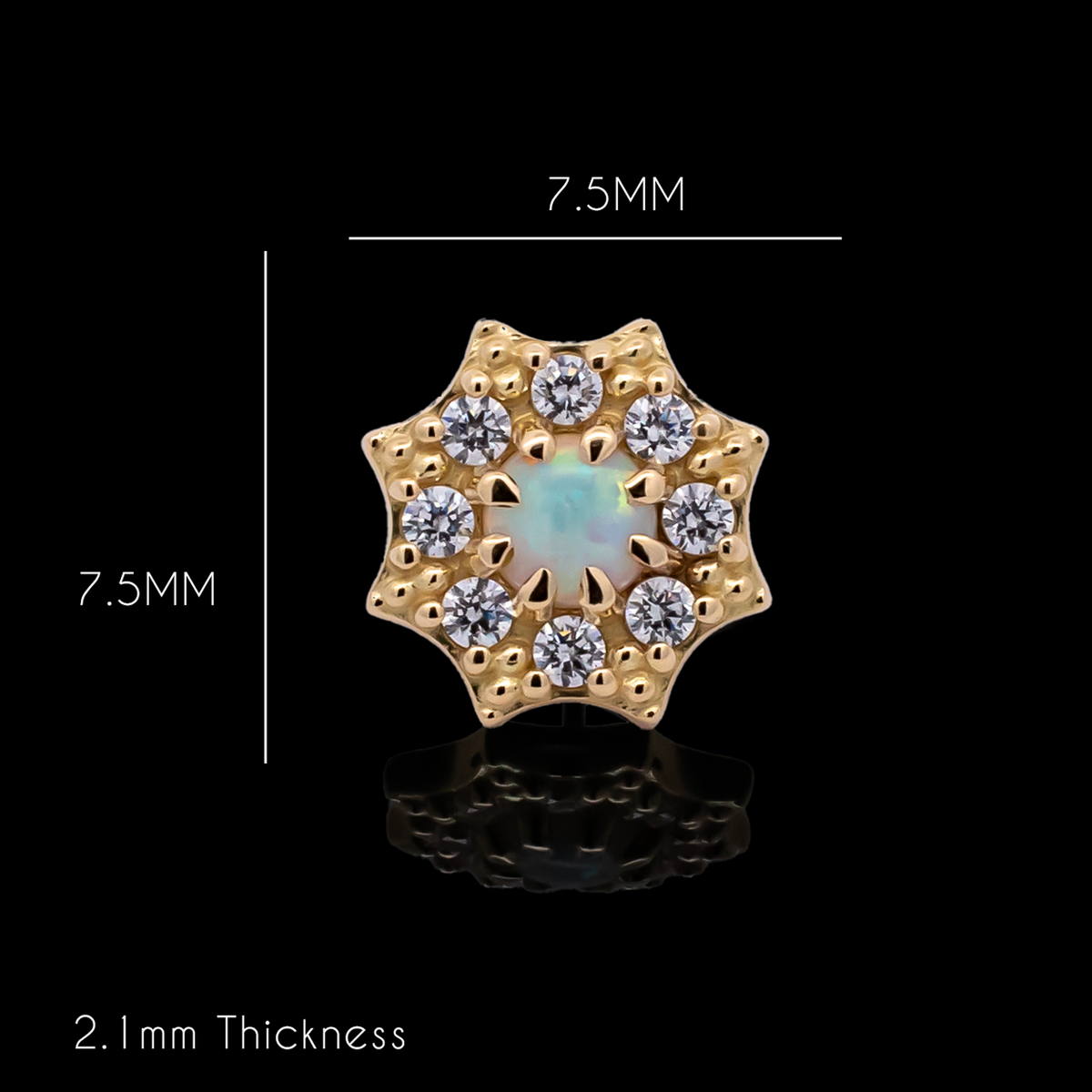 Solene - 18kt Gold Threadless End | Body Jewelry | Wiccan Center