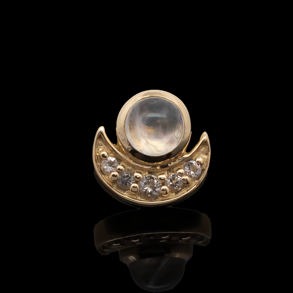 Sage - 18kt Gold Threadless End | Body Jewelry | Wiccan Center