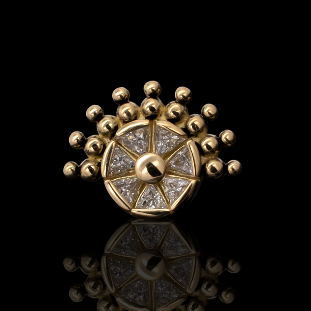 Skylar - 18kt Gold Threadless End | Body Jewelry | Wiccan Center