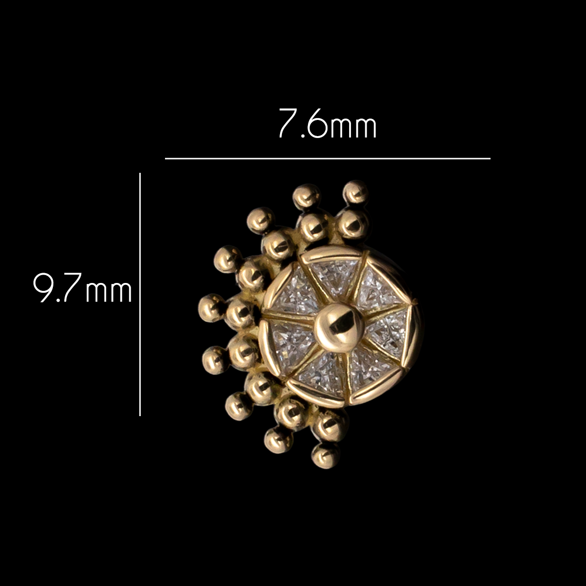 Skylar - 18kt Gold Threadless End | Body Jewelry | Wiccan Center