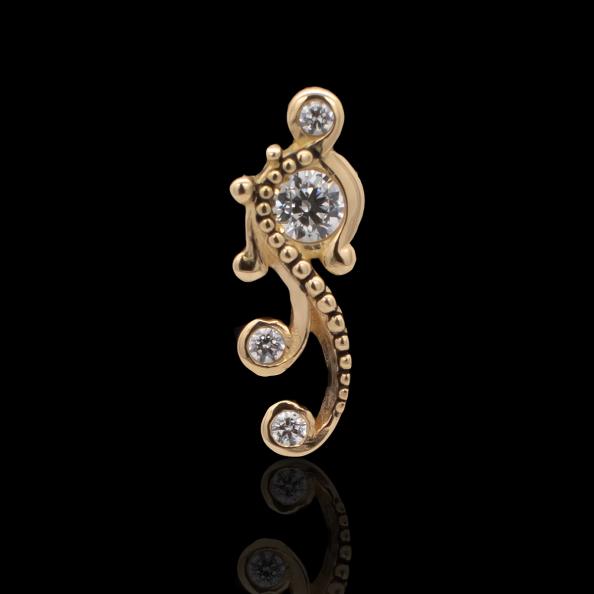 Eliana - 18kt Gold Threadless End | Body Jewelry | Wiccan Center