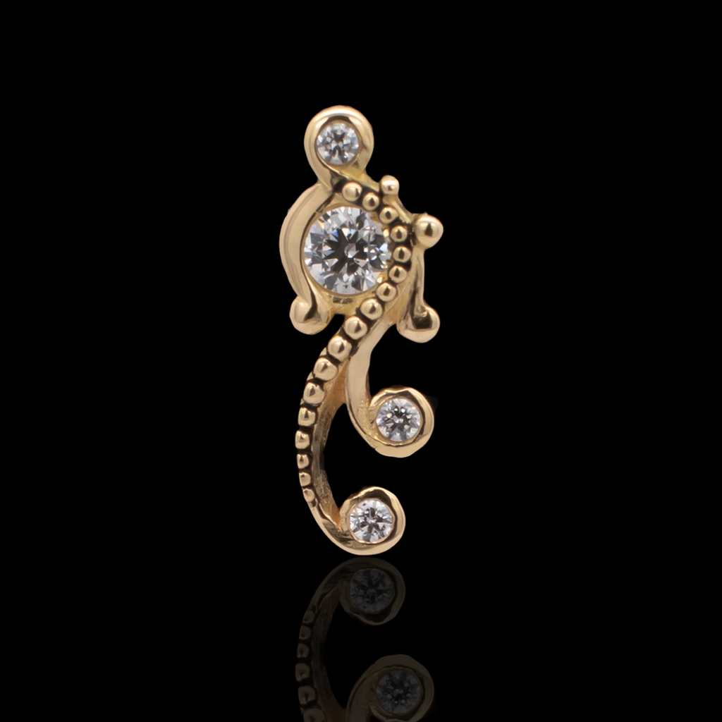 Eliana - 18kt Gold Threadless End | Body Jewelry | Wiccan Center