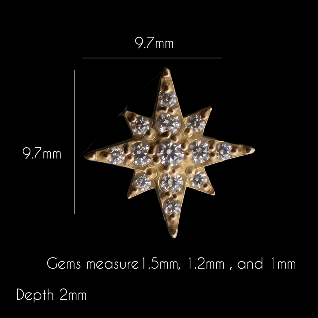 Everly - 18kt Gold Threadless End | Body Jewelry | Wiccan Center