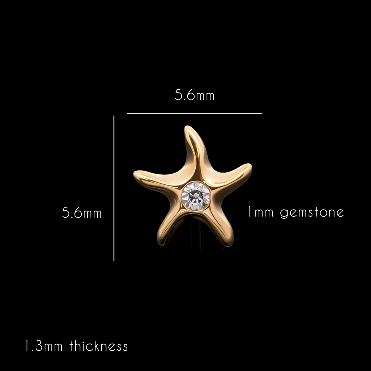 Maristar - 18kt Gold Threadless End | Body Jewelry | Wiccan Center