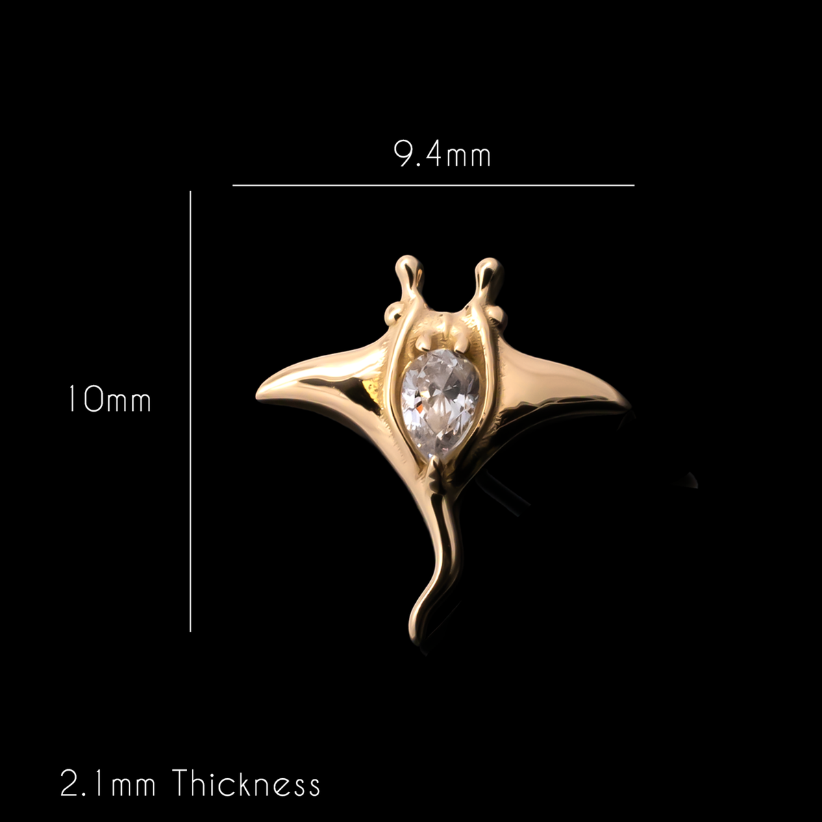 Mantara - 18kt Gold Threadless End | Body Jewelry | Wiccan Center