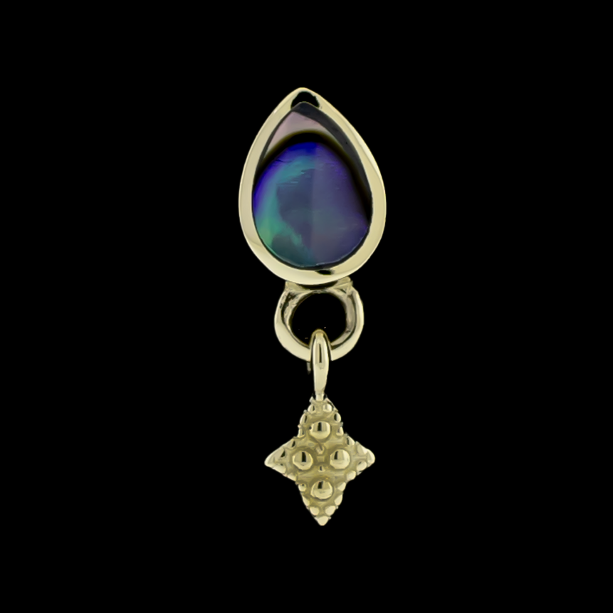 Oceanica- 14KT Gold Threadless End | Threadless End | Wiccan Center