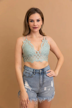 Crochet Lacey Charm Padded Bralette | Bralette | Wiccan Center
