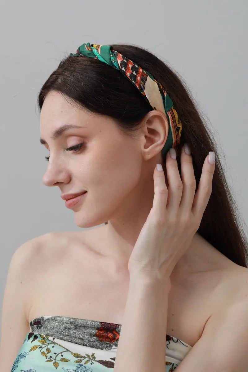 Vintage Patchwork Bandana – Luxe Silk Square Scarf 🌸✨ | Bandanas | Wiccan Center