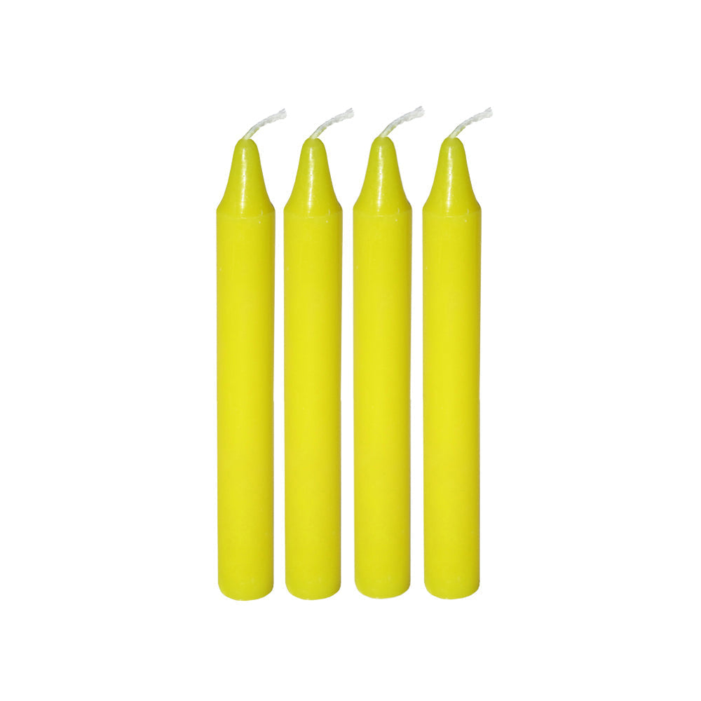 Mini Ritual Candle - Yellow (Set of 4) | Candle | Wiccan Center