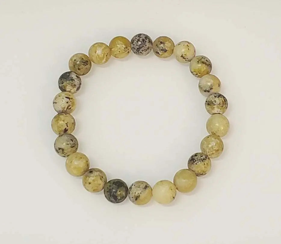 Yellow Turquoise Natural Stone Beaded Stretch Bracelet 8mm | Bracelets | Wiccan Center