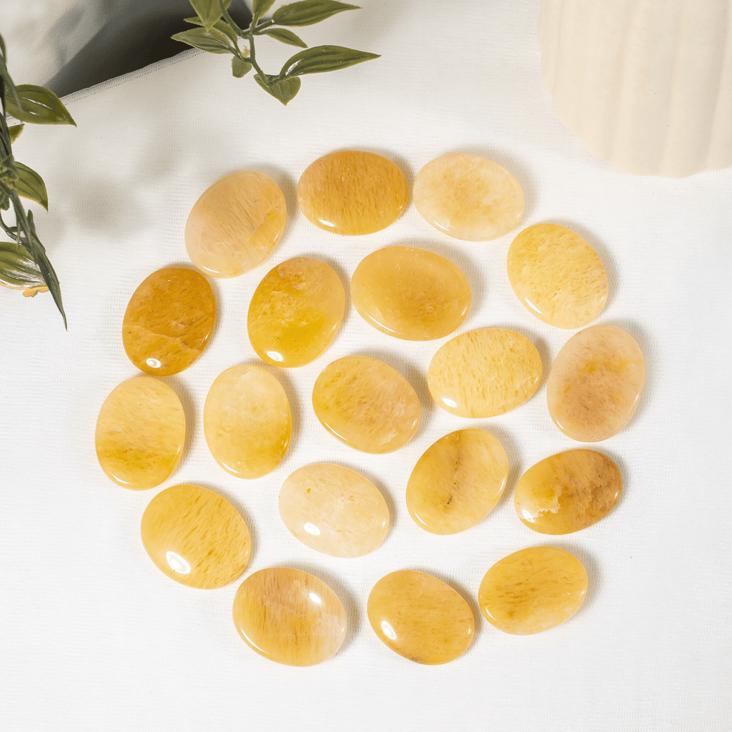 Yellow Aventurine Pocket Stones (Strength and Intuition ) | Worry & Palm Stones | Wiccan Center