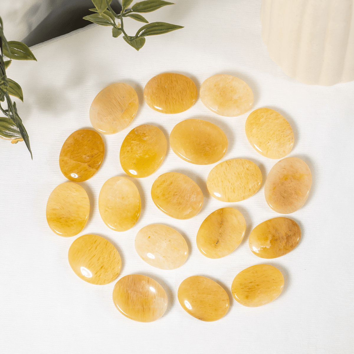 Yellow Aventurine Pocket Stones (Strength and Intuition ) | Worry & Palm Stones | Wiccan Center