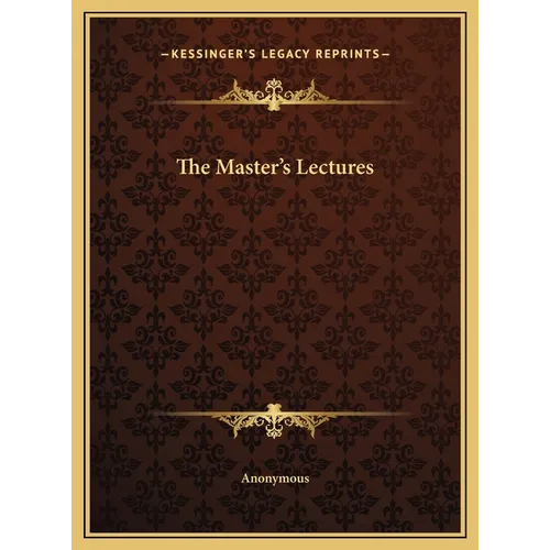 The Master's Lectures - Hardcover | Books | Wiccan Center