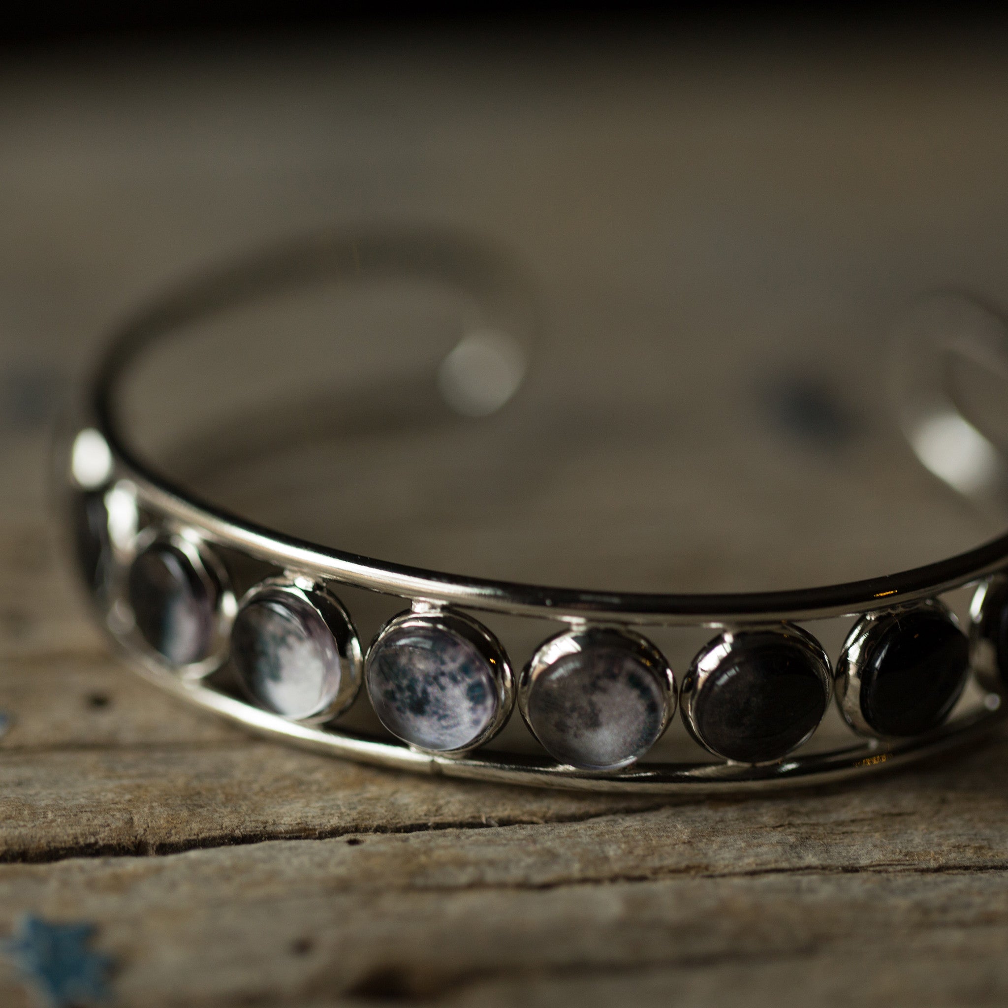 Moon Phase Silver Cuff Bracelet | Bracelet | Wiccan Center