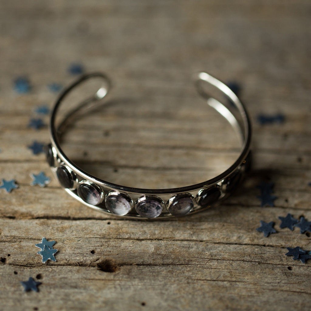 Moon Phase Silver Cuff Bracelet | Bracelet | Wiccan Center