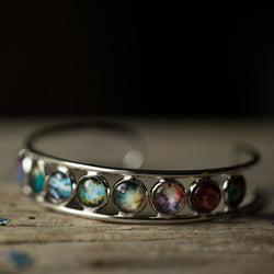 Nebula Rainbow Silver Cuff Bracelet | Bracelet | Wiccan Center