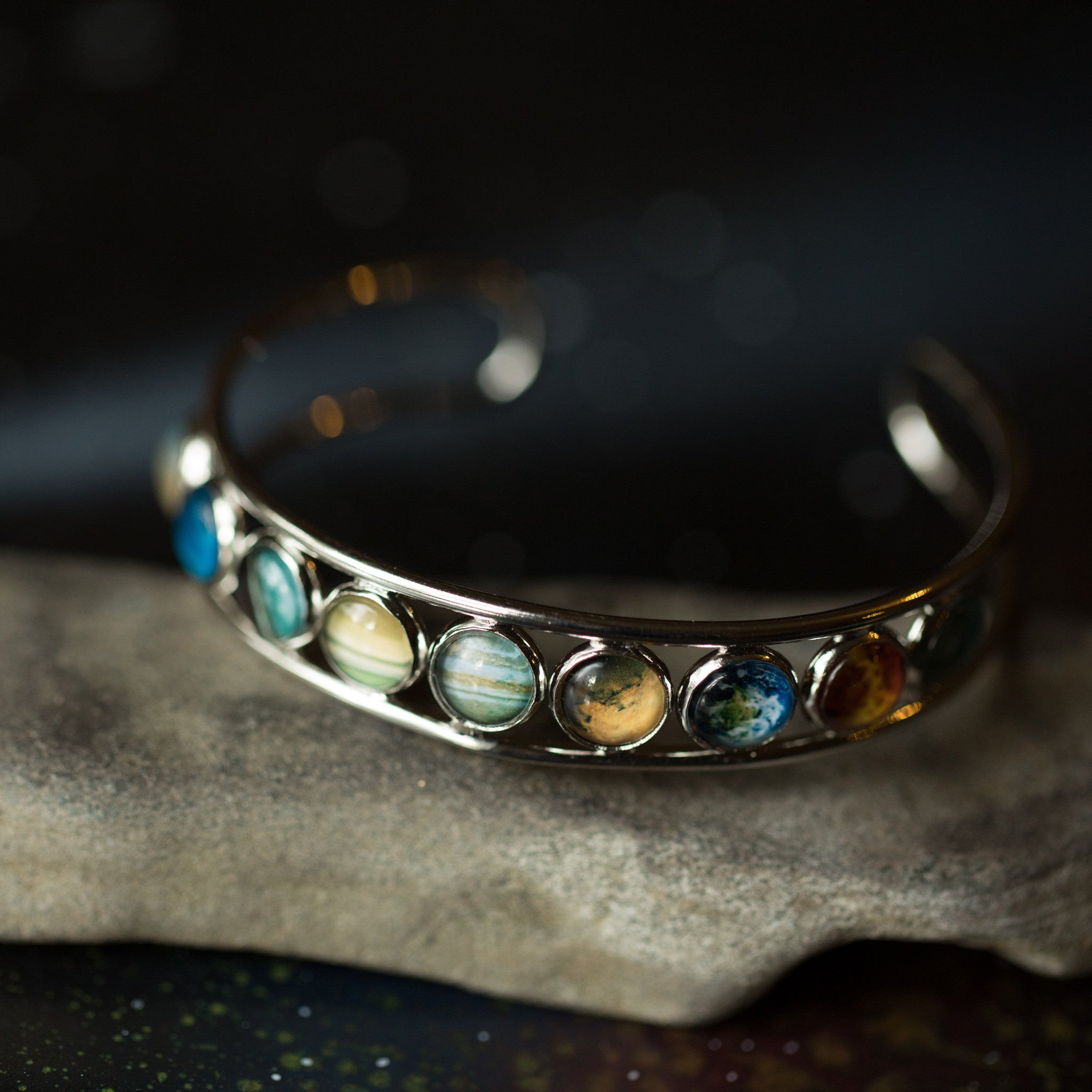 Solar System Silver Bangle Bracelet | Bracelet | Wiccan Center