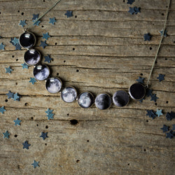 Curved Moon Phase Necklace in Silver | Necklace | Wiccan Center