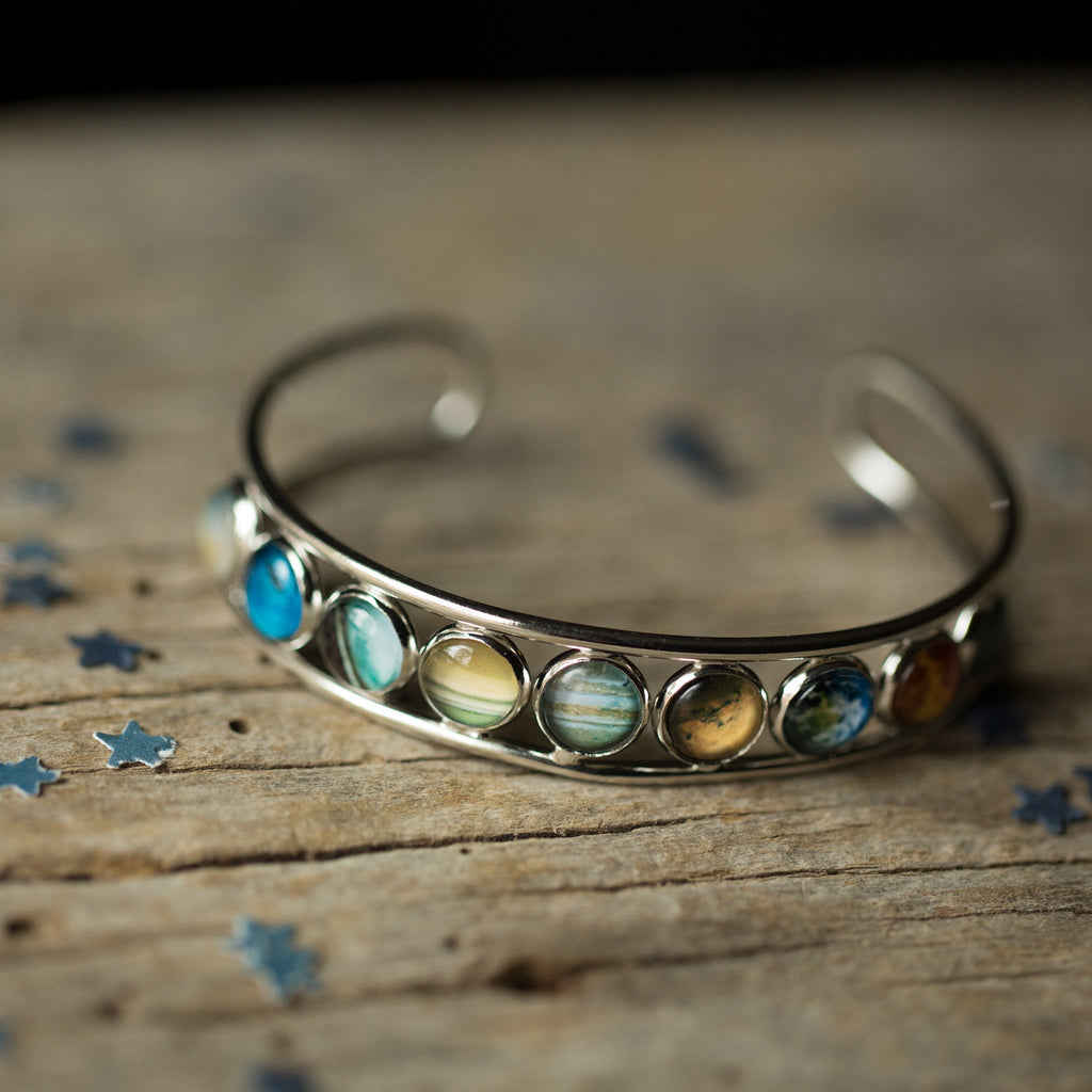 Solar System Silver Bangle Bracelet | Bracelet | Wiccan Center