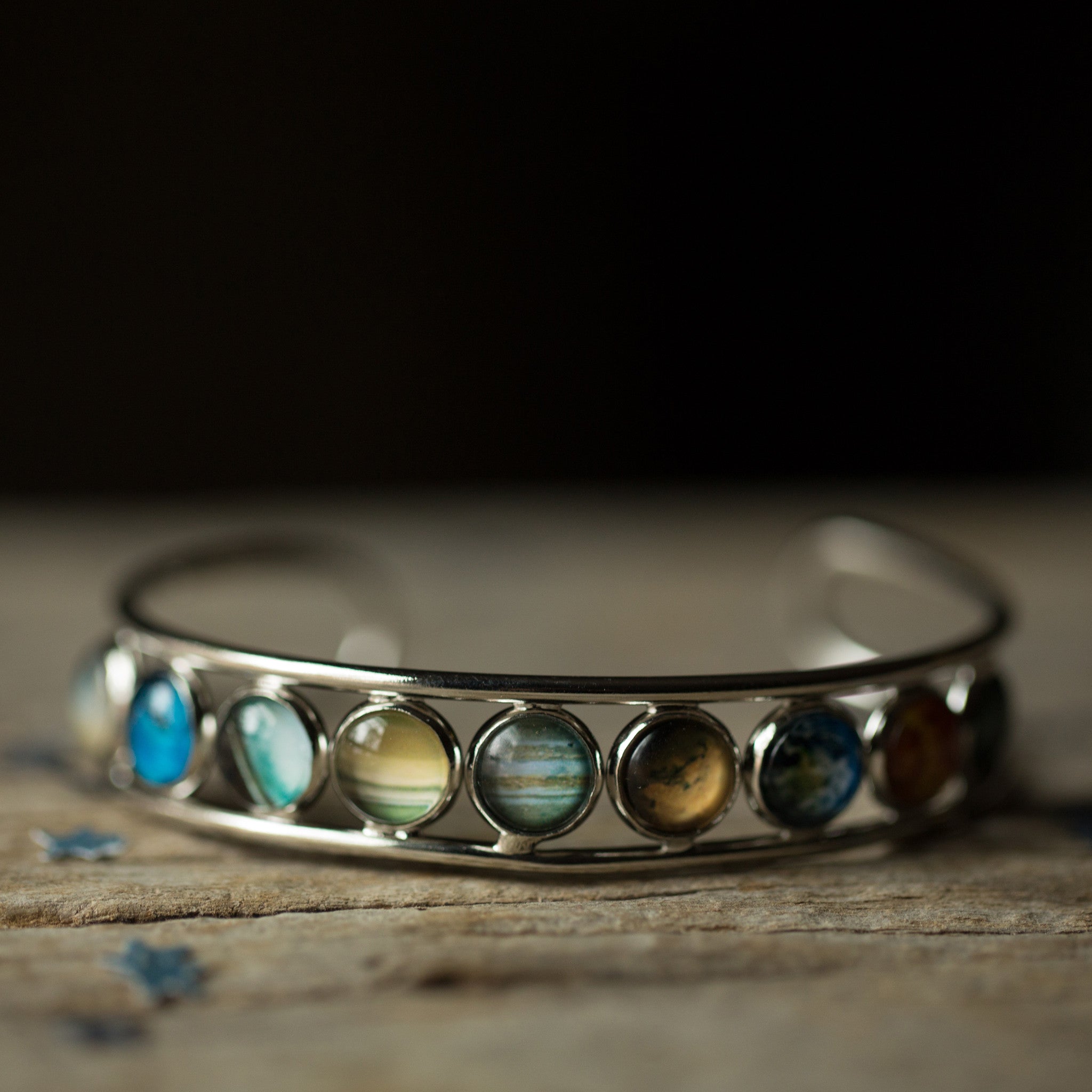 Solar System Silver Bangle Bracelet | Bracelet | Wiccan Center