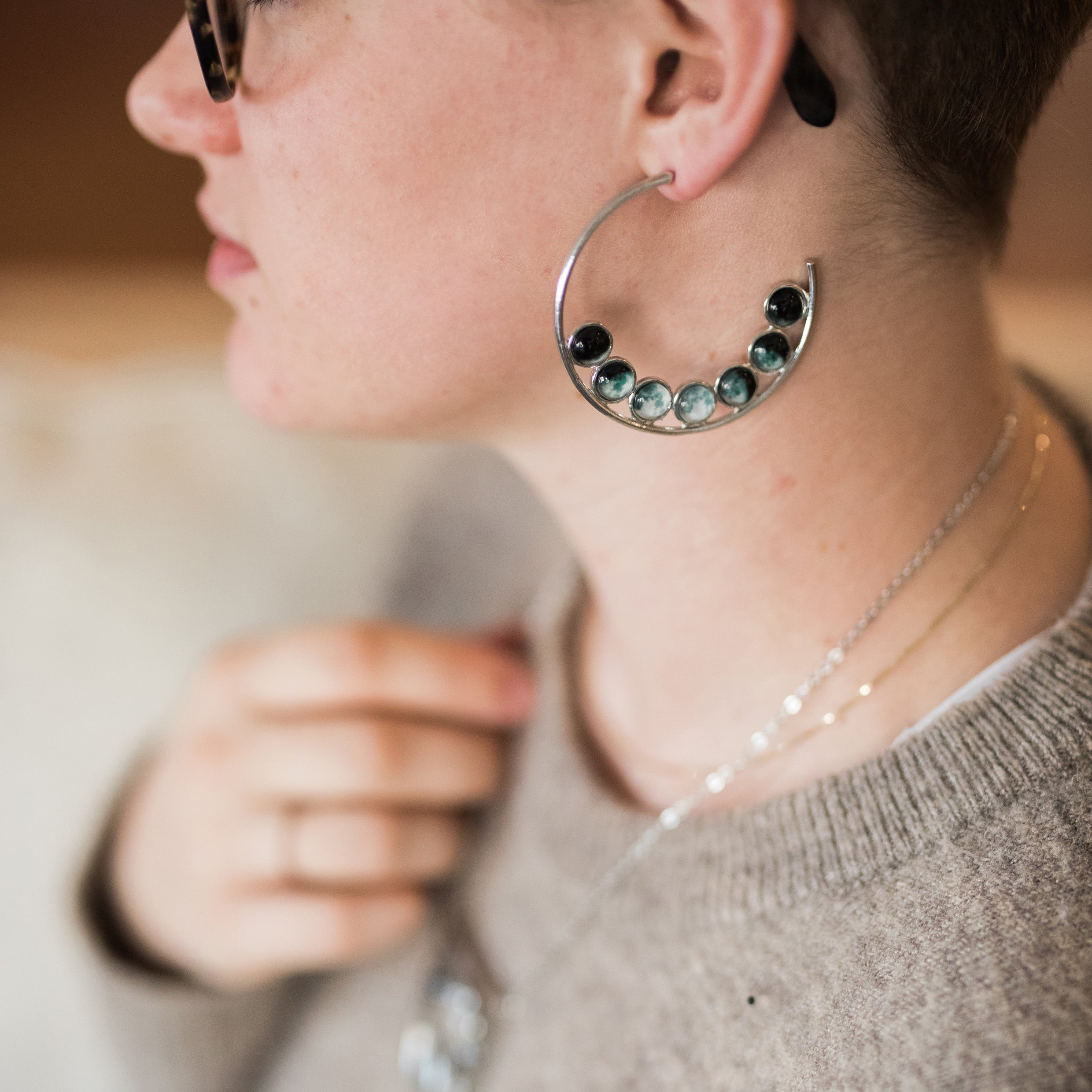 Moon Phase Hoop Earrings | Earrings | Wiccan Center