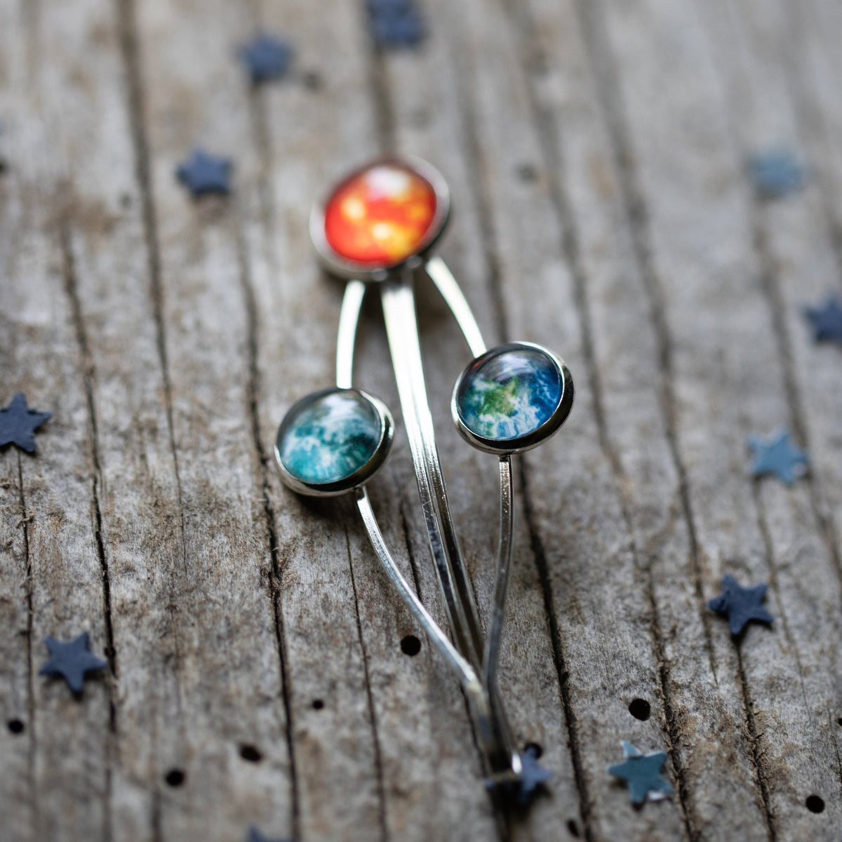 Sun Earth and Moon Hair Clip | Hair Accessories | Wiccan Center