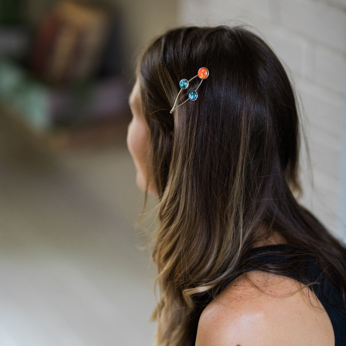 Sun Earth and Moon Hair Clip | Hair Accessories | Wiccan Center