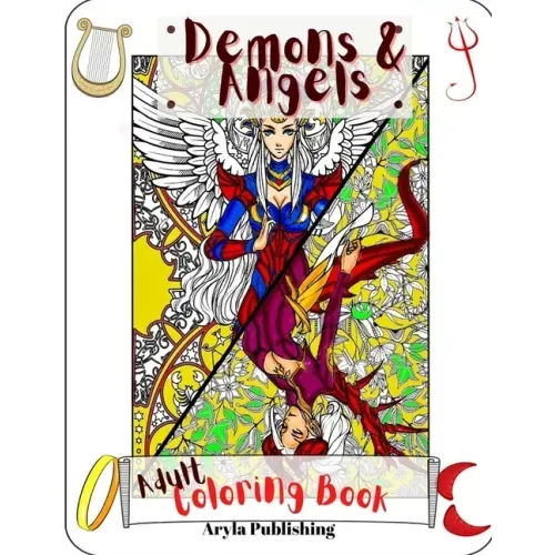 Demons and Angels Coloring Book: Adult Teen Colouring Pages Fun Stress Relief Relaxation and Escape - Paperback | Books | Wiccan Center