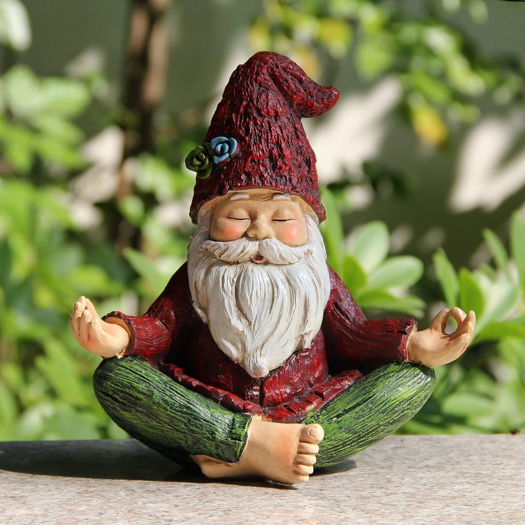 Zen Garden Meditating Yoga Solar Gnome Statue | Outdoor > Outdoor Decor > Garden Statues | Wiccan Center