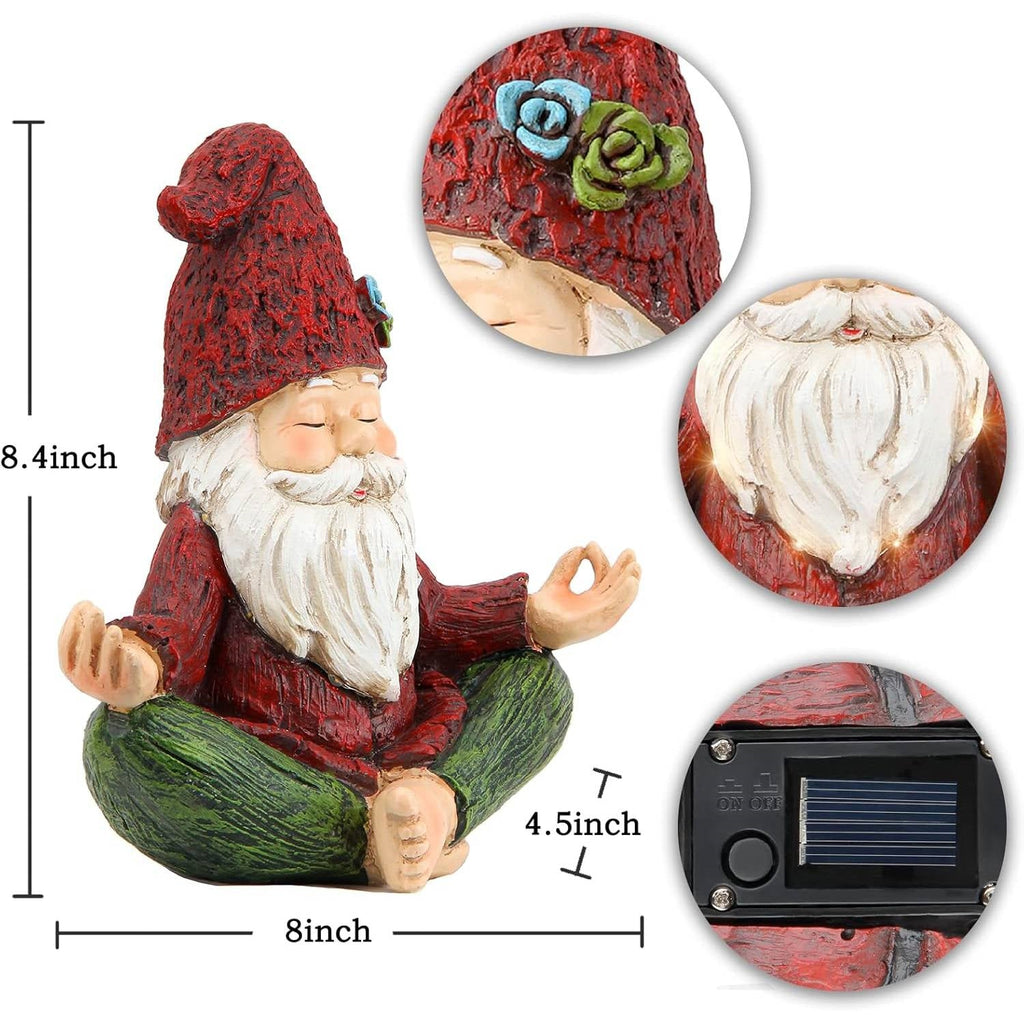 Zen Garden Meditating Yoga Solar Gnome Statue | Outdoor > Outdoor Decor > Garden Statues | Wiccan Center