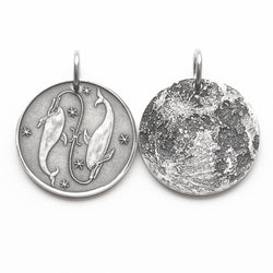 Zodiac Pisces Moon Silver Necklace | Artwork | Wiccan Center