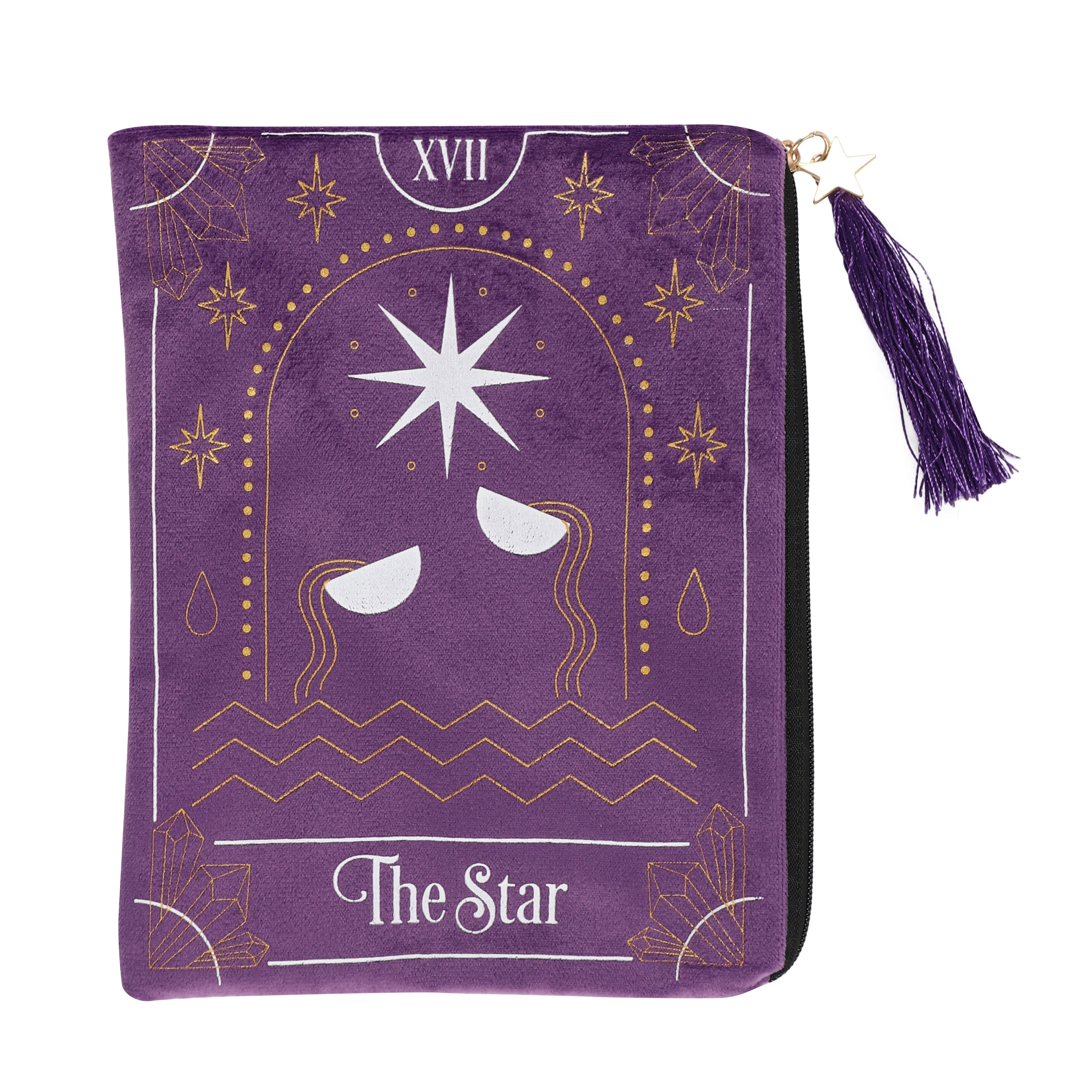 The Star Purple Velvet Zippered Tarot Card Bag | Tarot Bags | Wiccan Center