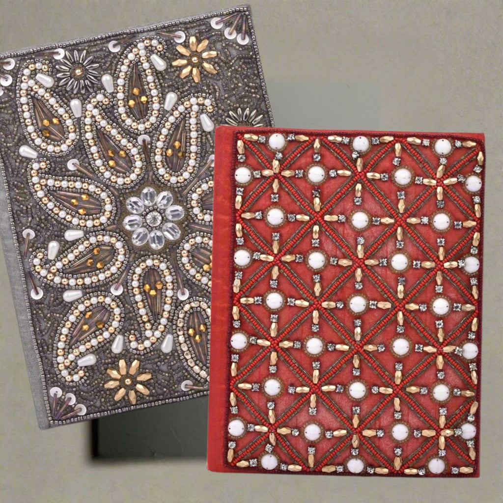 Exquisite Zari Hand-Embroidered Journal - A Royal Artistry 5x7 Keepsake | Journal | Wiccan Center